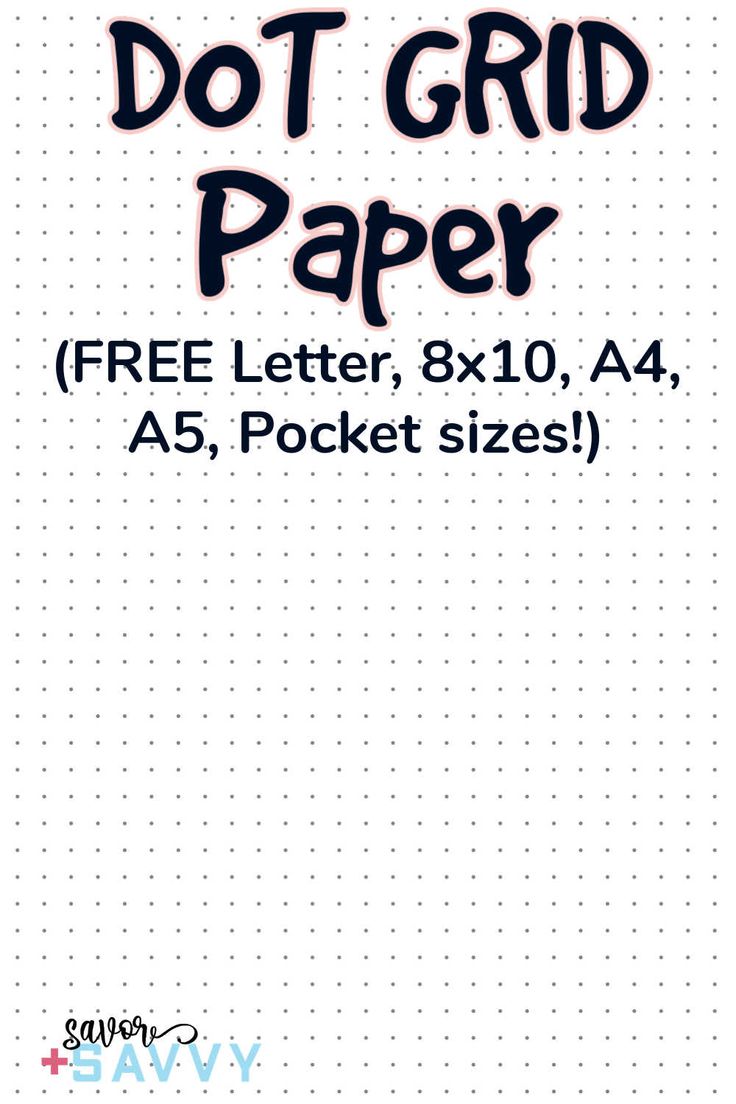 a poster with the words dot grid paper free letter, 8x10, a4, pocket sizes