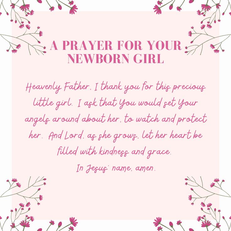 a prayer for your newborn girl