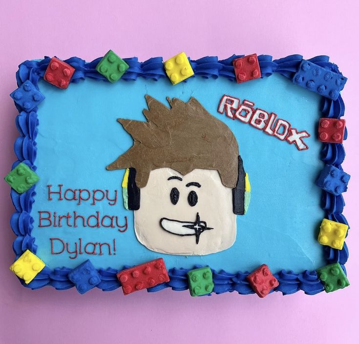 Road Blocks Birthday Cake, Roblox Number Cake, Roblox Sheet Cake, Roblox Birthday Party Ideas Cakes, Roblox Birthday Cake Ideas, Roblox Cake Boys, Cupcake Bouquet Tutorial, Candy Posters, Square Birthday Cake