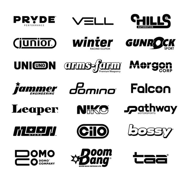 many different logos are shown in black and white