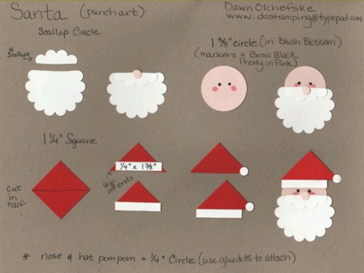 paper cut outs with santa's hats and sheeps on them for christmas crafts