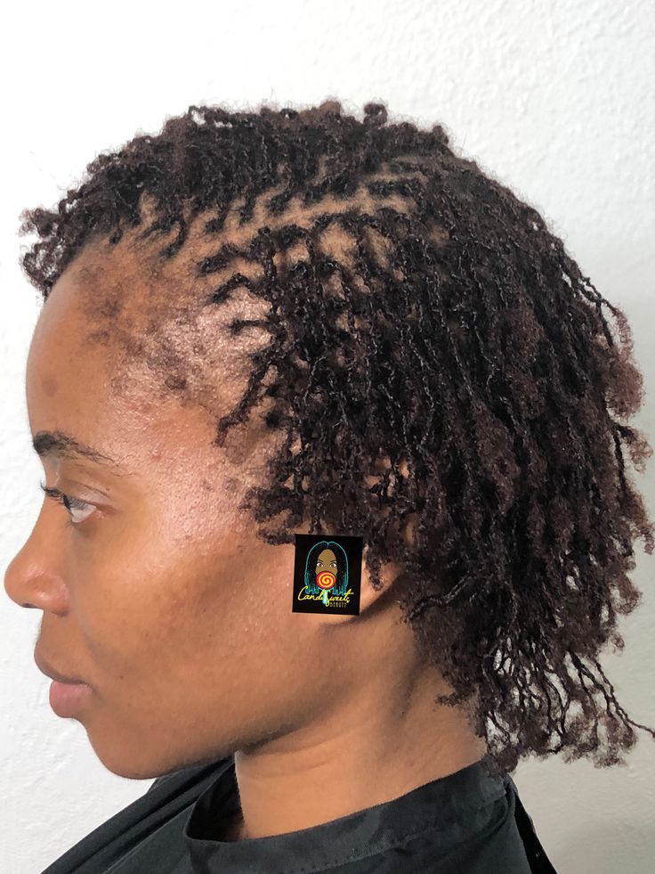 Sister Locs Styles Short Hair, Sister Locs Sisterlocks Styles Short, Locs Hairstyles Starter, Sister Locs On Short 4c Hair, Starter Sister Locs On Short Hair, Short Sister Locs Hairstyles, Short Sister Locs, Sister Locs Hairstyles, Mohawk Sister Locs