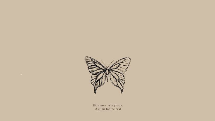 a black and white drawing of a butterfly on a beige background with the words,'life is not about waiting for the butterflies to fly