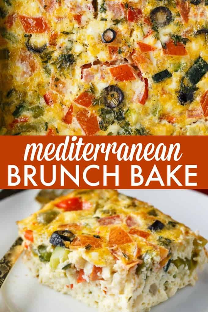 this mediterranean brunch bake is loaded with vegetables and cheese