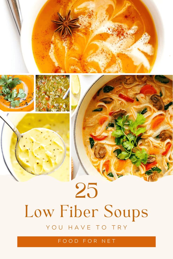 Low Fibre Diets, Colectomy Diet Recipes, Low Fiber Crockpot Recipes, Soft Low Fiber Diet Recipes, Gastroperisis Diet Recipes Soup, Low Fiber Soft Food Recipes, Low Fiber Low Residue Recipes, Low Fiber Recipes Dinners, Low Fiber Soups