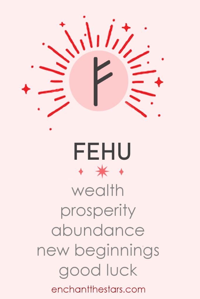 a pink background with the words fehu written below it