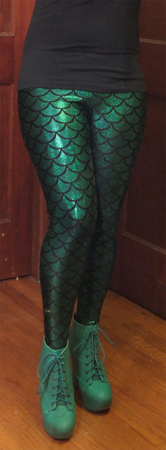 Mermaid Scale Print Holographic Foil Dot Women's Spandex Leggings via Etsy Mermaid Leggings, Holographic Foil, Fish Scale, Spandex Leggings, Mermaid Scales, Fish Scales, Geek Chic, Looks Style, Timeline Photos