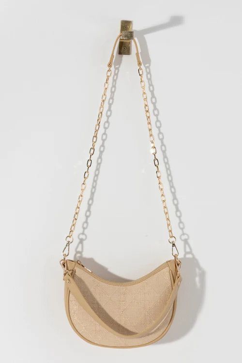 Adrienne Shoulder Bag in Natural Take your summer wardrobe to the next level with the luxurious Adrienne Shoulder Bag in Natural. This trendy bag, crafted from high-quality raffia fabric, is a versatile accessory that can accompany you on any occasion. The detachable single handle and cross-body chain strap allow for endless styling possibilities, making it a must-have for the season. Chic Natural Hobo Bag With Removable Pouch, Chic Straw Shoulder Bag With Removable Pouch, Chic Straw Shoulder Bag With Detachable Strap, Chic Natural Hobo Satchel Bag, Chic Beige Straw Bag With Detachable Strap, Chic Neutral Straw Bag With Double Handle, Chic Beige Straw Bag, Chic Crossbody Straw Bag, Chic Neutral Double Handle Straw Bag