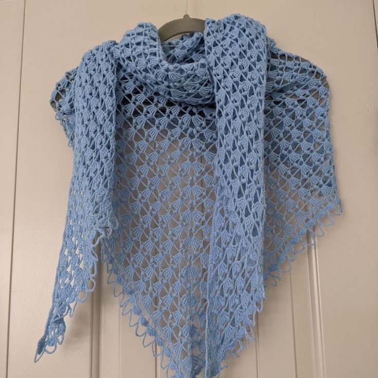 New Gorgeous Lightweight And Warm Shawl In A Beautiful Light Blue Color. 100% Italian Merino Wool. Handmade. The Measurements Are: 84x36 Inches. Warm Shawl, Blue Shawl, Wool Handmade, Accessories Handmade, Light Blue Color, Beautiful Lights, Handmade Accessories, Crochet Scarf, Handmade Crochet