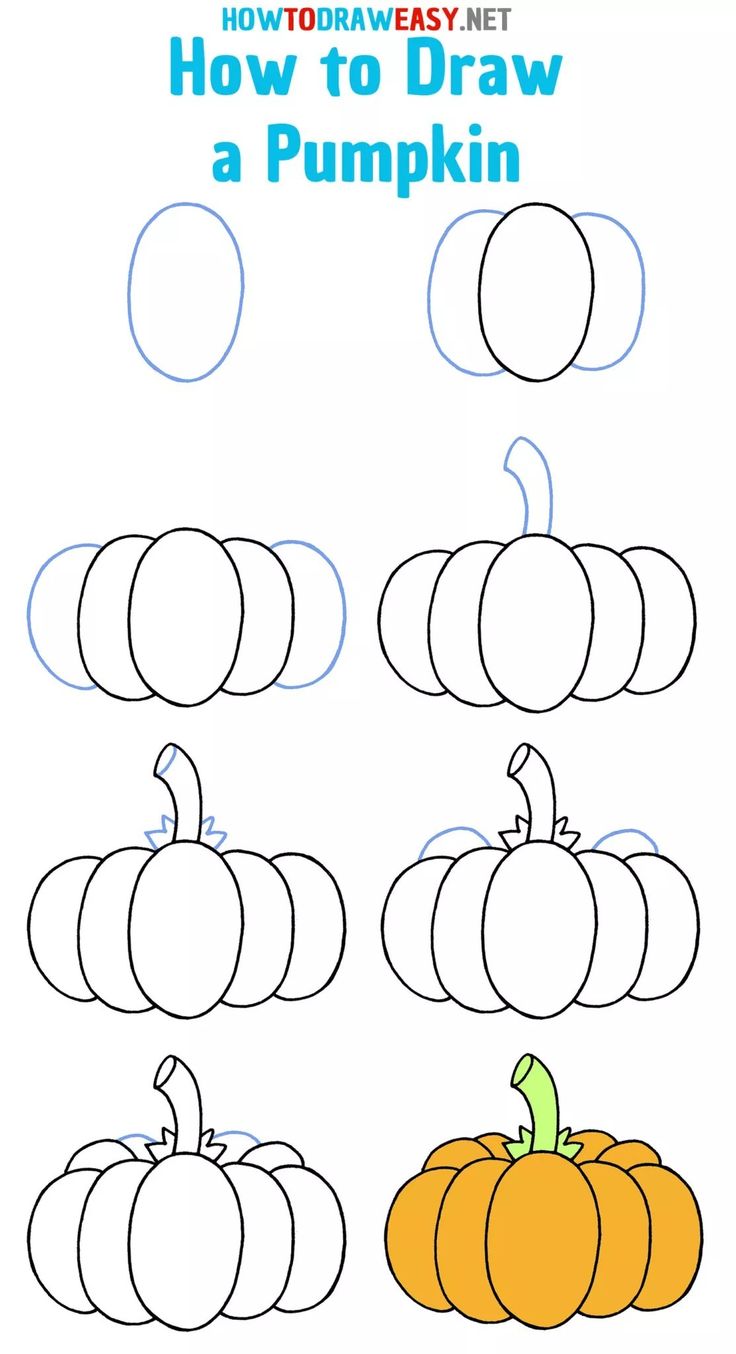 how to draw a pumpkin for kids with easy step - by - step drawing instructions