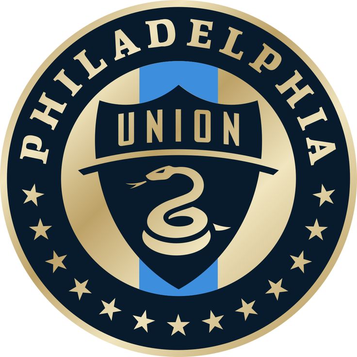 the philadelphia union logo on a black background