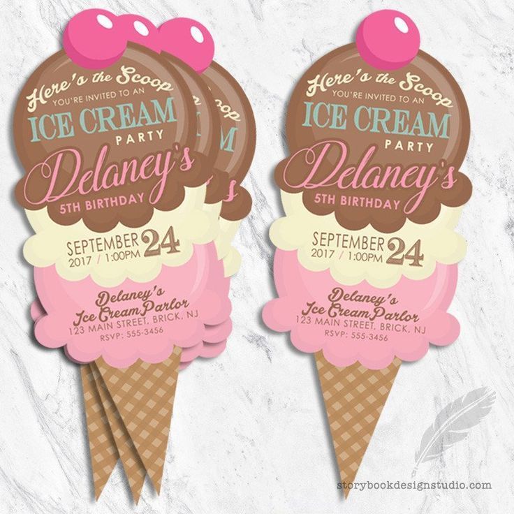 two ice cream cones with pink and brown icing