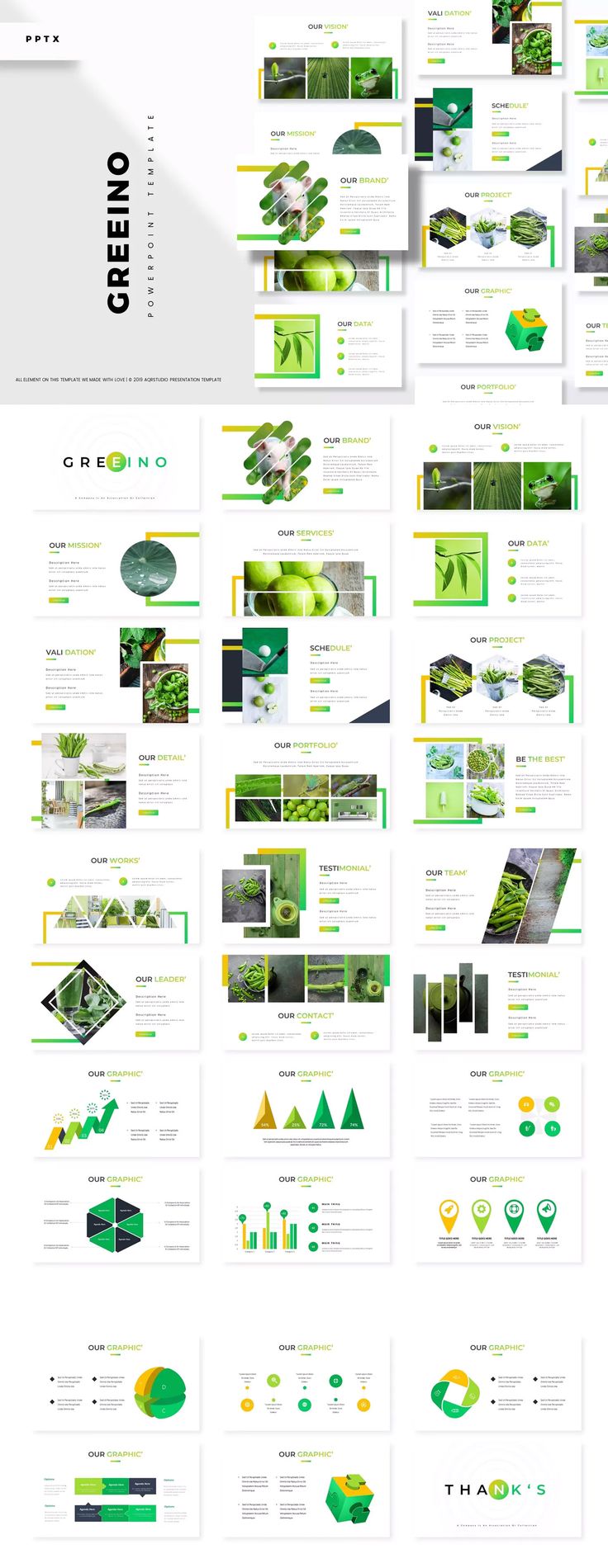 the green powerpoint presentation is displayed on a white background with yellow and green accents