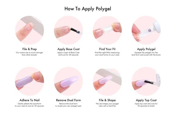 How To Apply Polygel Nails With Makart | Beyond Polish How To Apply Polygel Nails Step By Step, How To Apply Polygel Nails, Timeless Nail Color, Chrome Nail Colors, Kids Nail Polish, Nail Tek, Gel Nails At Home, Gel Nail Extensions, Daisy Nails