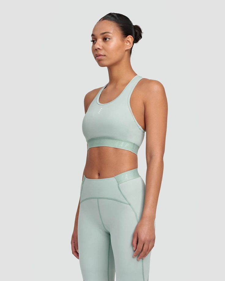 Womens Transit Bra Mist | MAAP US Solid Color Sports Bra With Moisture-wicking And 4-way Stretch, Moisture-wicking Sports Bra With 4-way Stretch, Moisture-wicking 4-way Stretch Sports Bra, Nylon Medium Support Activewear, 4-way Stretch Sports Bra For Light Sports, Versatile Moisture-wicking Sports Bra With 4-way Stretch, Technical Nylon Activewear In Solid Color, Technical Solid Color Nylon Activewear, 4-way Stretch Nylon Activewear For Light Sports