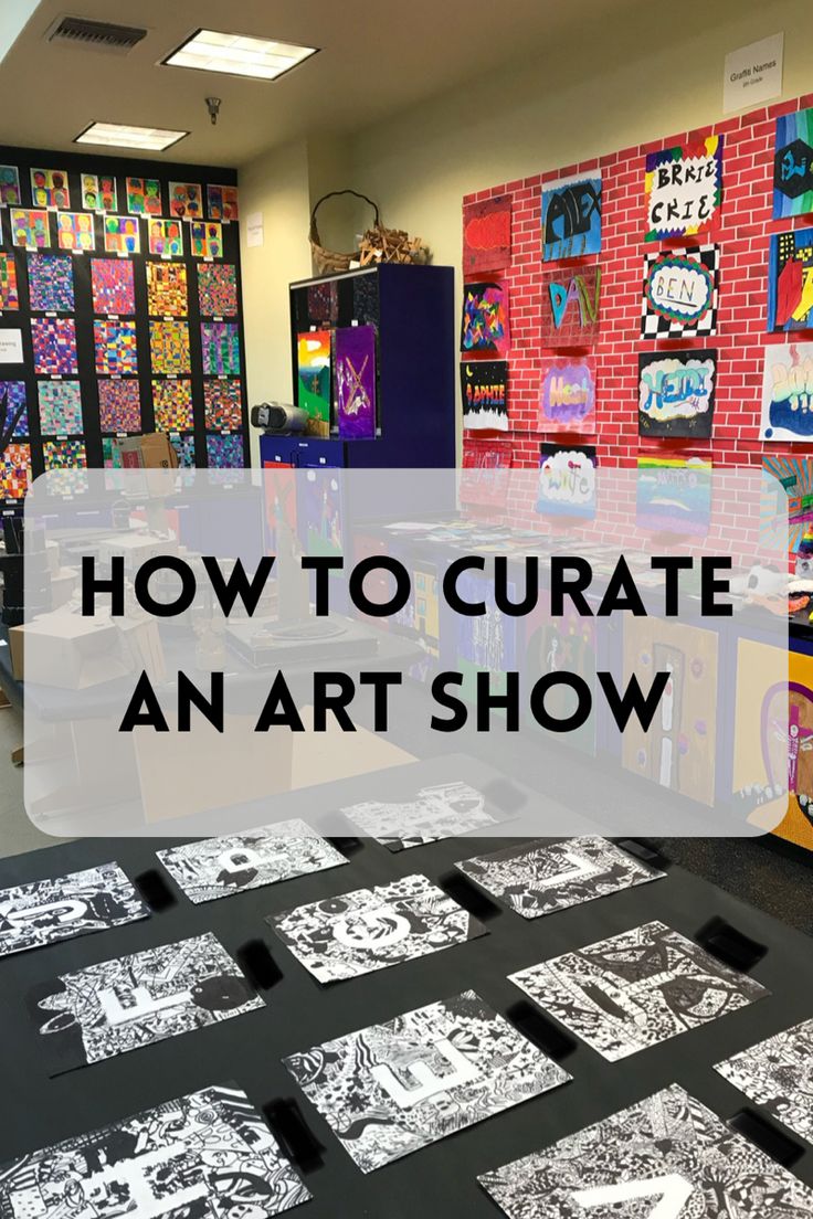 an art show with the words how to curate an art show in black and white