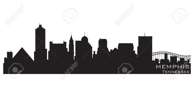 a black and white city skyline with the name memphig tennessee on it