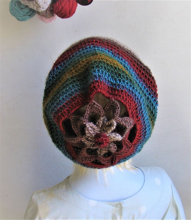 In soft warm, acrylic yarn. Vegan friendly headgear. Suggested head circumference:S - 19.5-21.3 inches (50-54cm)M - 20.5-22,4 inches (53-57cm)L - 21.5-23,2 inches (55-59cm)XL - 22.8-24.5 inches (58-63cm)XXL - 24-27.6 inches (60-69cm)Feel free to contact me for a custom colour or size.INSTRUCTIONS:Hand wash in cool water, do not wring and lay flat to dry.Orders are shipped by registered Post with delivery confirmation. Size: Width at brim 22", stretches to 27", cinches smaller with drawst Length Full Face Knitted Hat One Size, Bohemian Acrylic Hat, One Size Fits Most, Bohemian Acrylic Hat One Size Fits Most, Warm Adjustable Bohemian Crochet Hat, One Size Bohemian Beanie, One Size Brimmed Beanie Made Of Yarn, North And South America, Head Circumference, Vegan Friendly