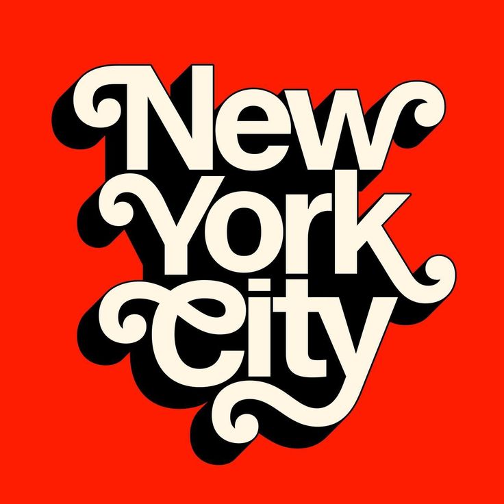 the words new york city on a red background