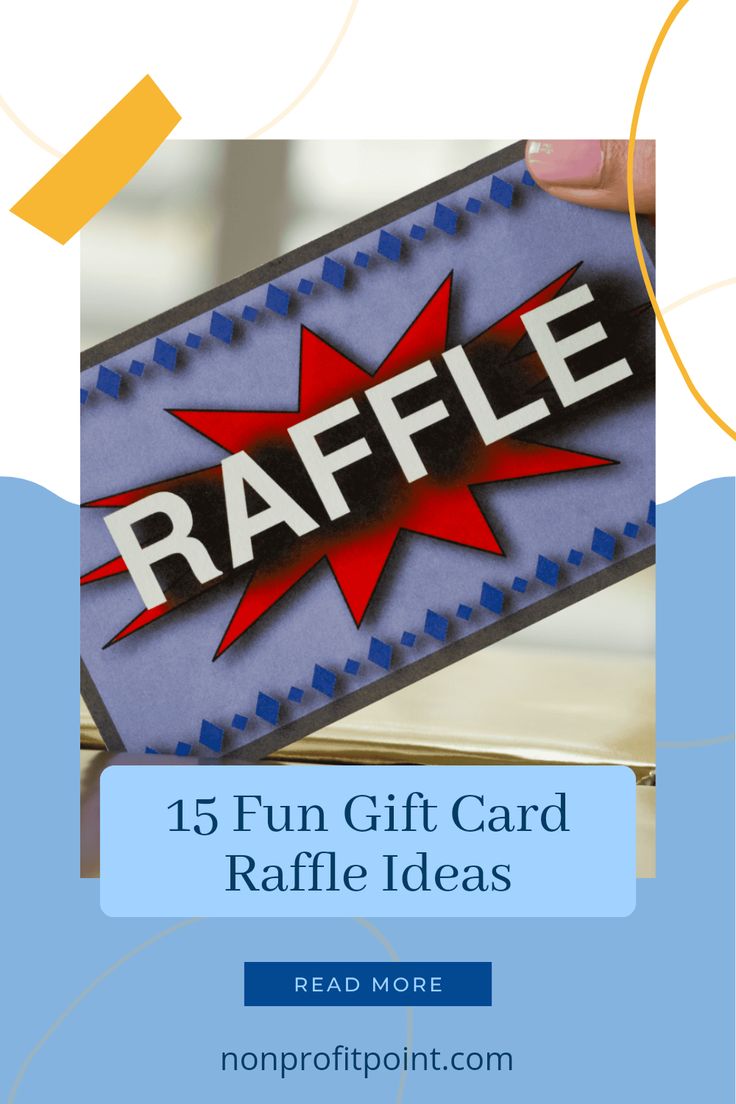 the raffle gift card is being held up by someone's hand, with text reading