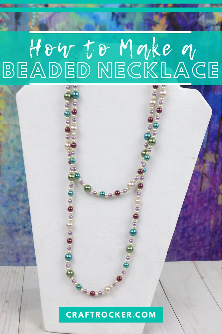 a beaded necklace on display with the words how to make a beaded necklace