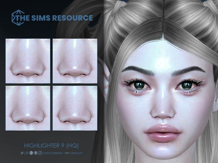 the simss resource hair is shown in four different angles and features an image of