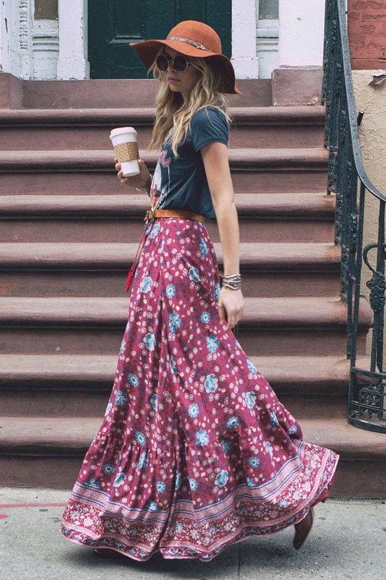 Boho Fashion Dresses, Look Hippie Chic, Rok Outfit, Look Boho Chic, Skirt Diy, Thanksgiving Outfit Women, Boho Mode, Boho Styl, Mode Hippie