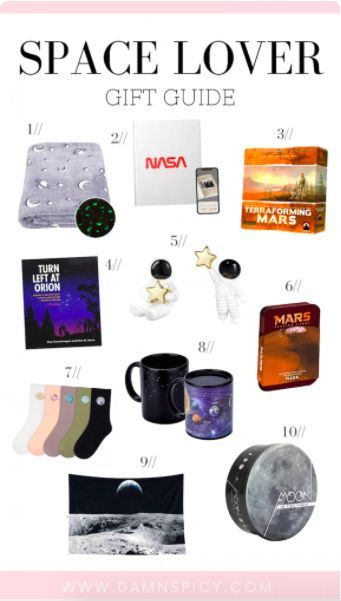 Space Gift Guide Space Gifts For Him, Space Related Gifts, Space Themed Gift Basket, Space Gifts For Kids, Gifts For Astronomy Lovers, Space Gifts For Men, Gifts For Space Lovers, Astronomy Aesthetic Room, Astronomy Room Decor