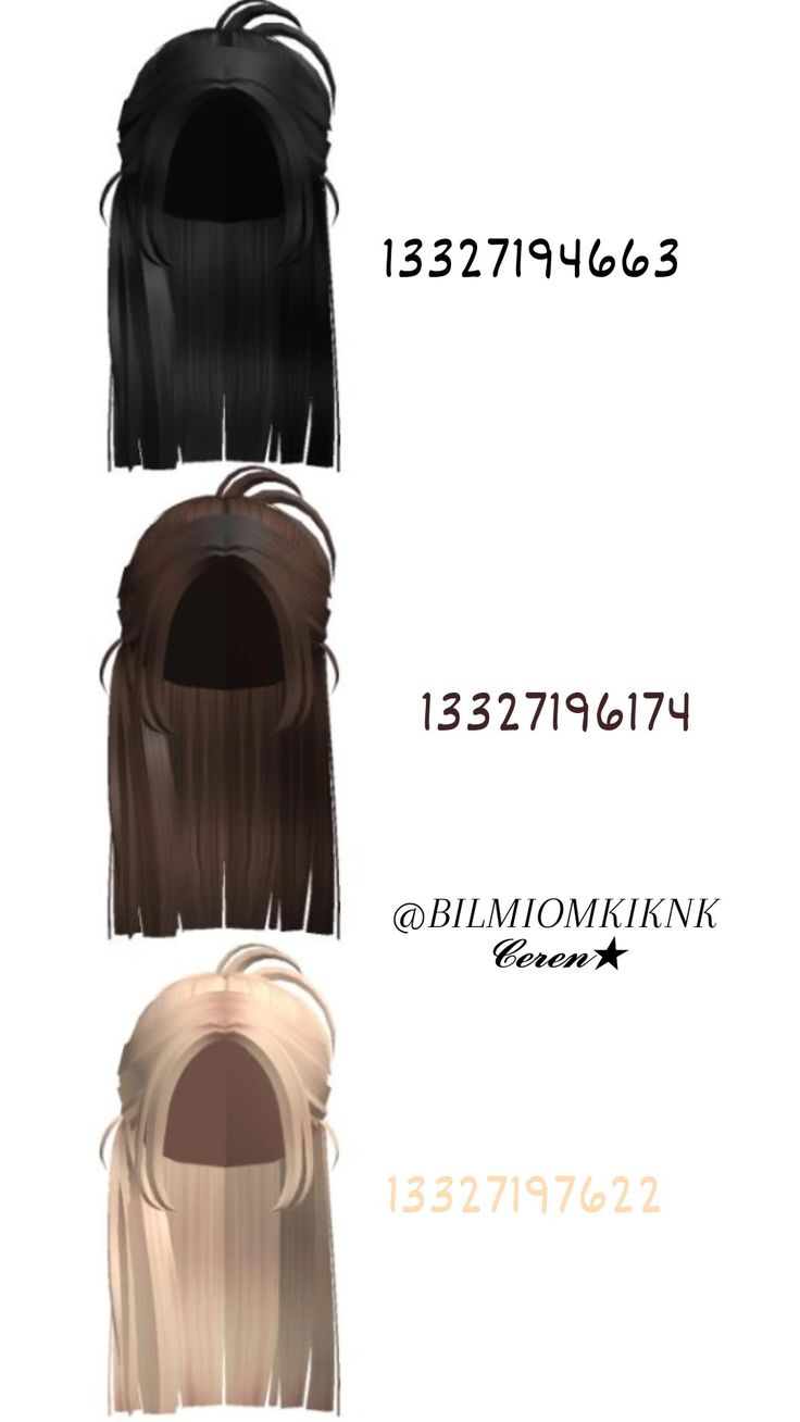 three different types of wigs with long hair