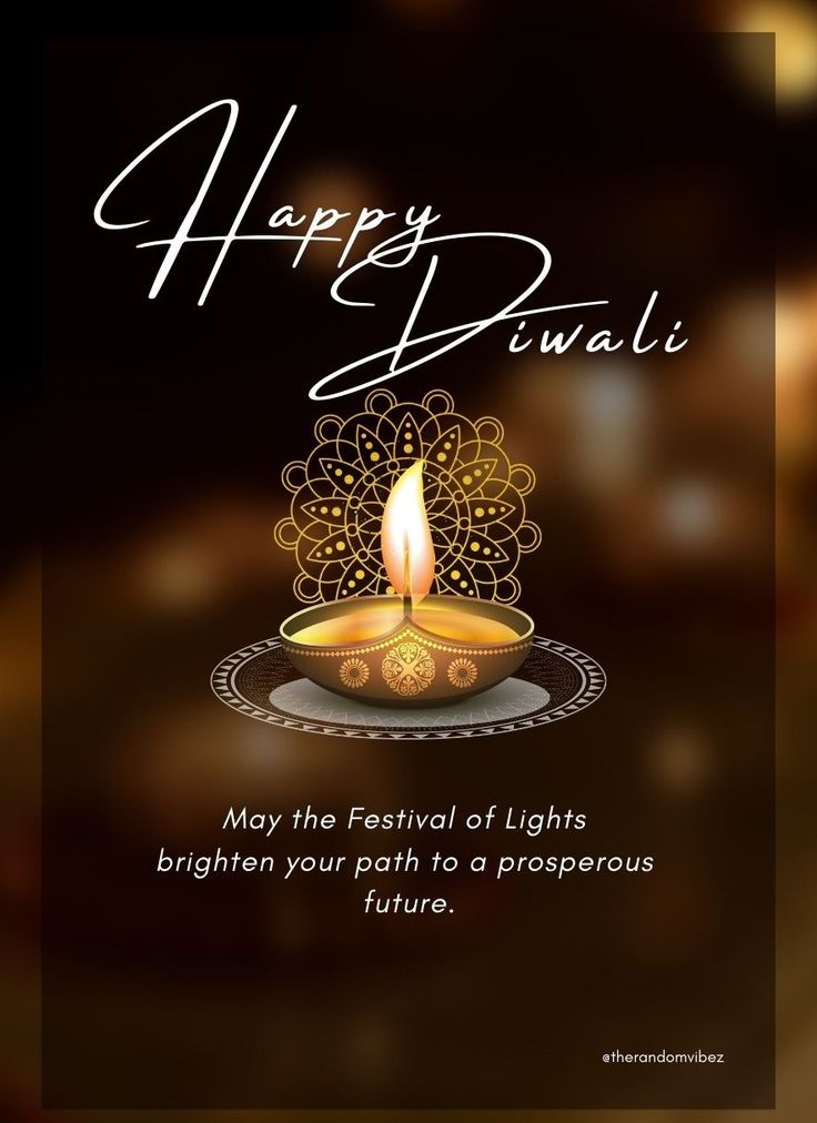 a happy diwali greeting card with a lit candle