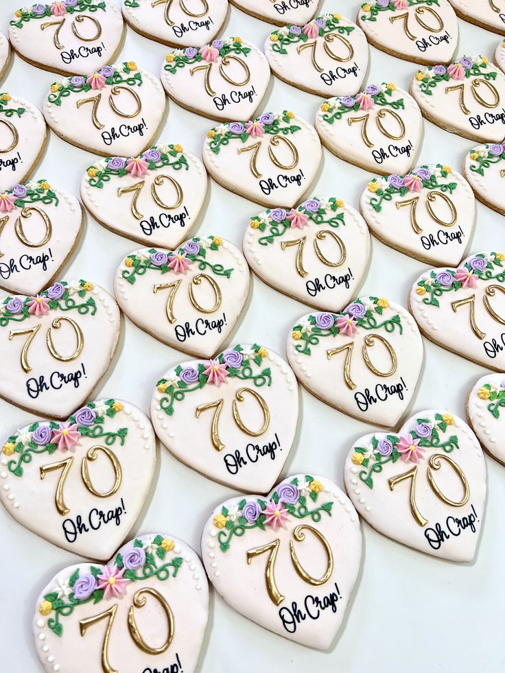 decorated heart shaped cookies with wedding date on them