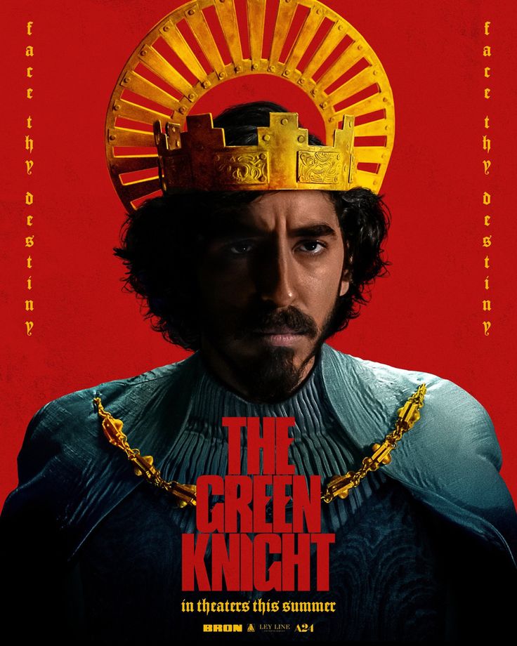 the green knight movie poster with a man wearing a crown on top of his head