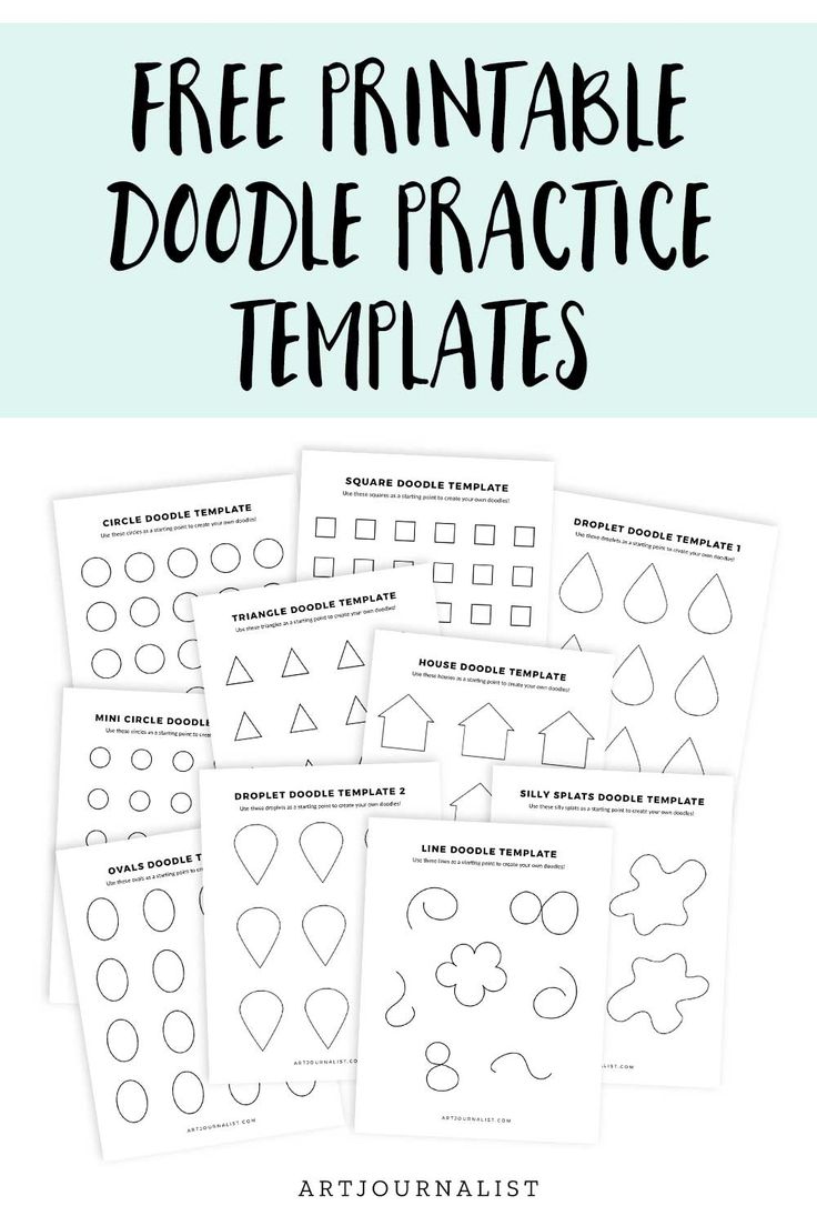 free printable doodle practice templates for kids to use in their art projects