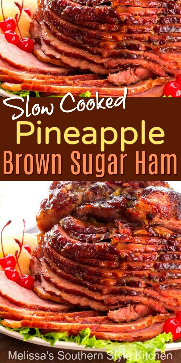 a large stack of cooked pineapple brown sugar ham