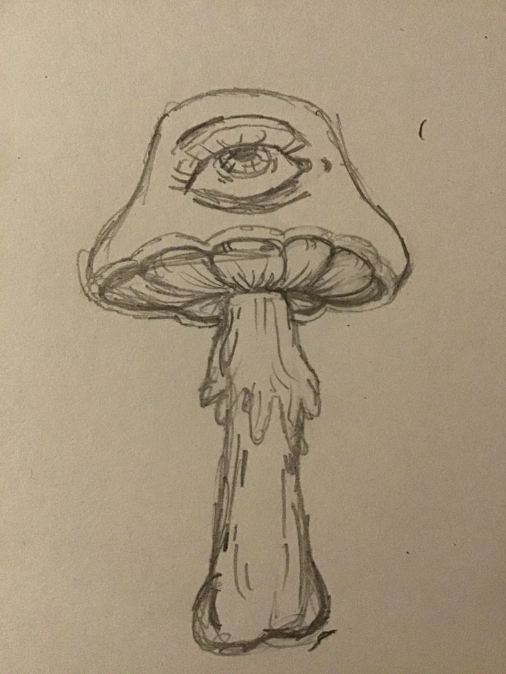 Just a random mushroom i drew Drawing Ideas Creative, Trippy Mushroom, Trippy Drawings, Art Sketches Doodles, Indie Drawings, 100k Followers, Meaningful Drawings, Minimalist Tattoos, Easy Doodles Drawings