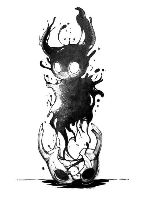 Hollow Knight Art Wallpaper, Tatuagem Hollow Knight, Hollow Knight Tattoo Ideas, Hollow Knight Drawing, Hollow Tattoo, Forearm Cover Up Tattoos, Hollow Knight Art, Optical Illusion Tattoo, Surreal Tattoo