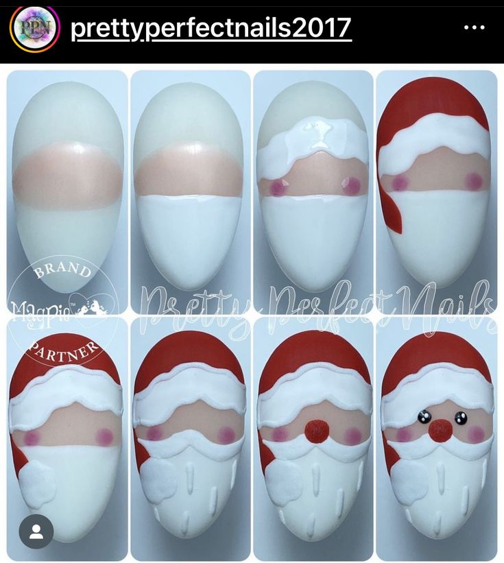 Santa Nail Art, Xmas Nail Designs, Classy Nail Art Ideas, Nail Art Noel, Santa Nails, Xmas Nail Art, Retro Nails, Manicure Nail Designs, Finger Nail Art