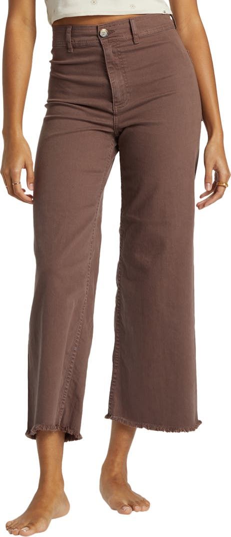 Billabong Free Fall Stretch Crop Wide Leg Pants | Nordstrom Cotton Wide Leg Pants For Fall, Cotton Wide Leg Bottoms, Casual Wide Leg Pants With Button Closure, Full Length, Versatile Cotton Wide Leg Pants For Fall, Chic Brown Wide Leg Flare Jeans, Spring Wide Leg Pants With Button Closure, Fall Mid-rise Wide Leg Pants With Button Closure, Trendy Cropped Wide Leg Cotton Pants, Relaxed Fit Wide Leg Pants With Button Closure