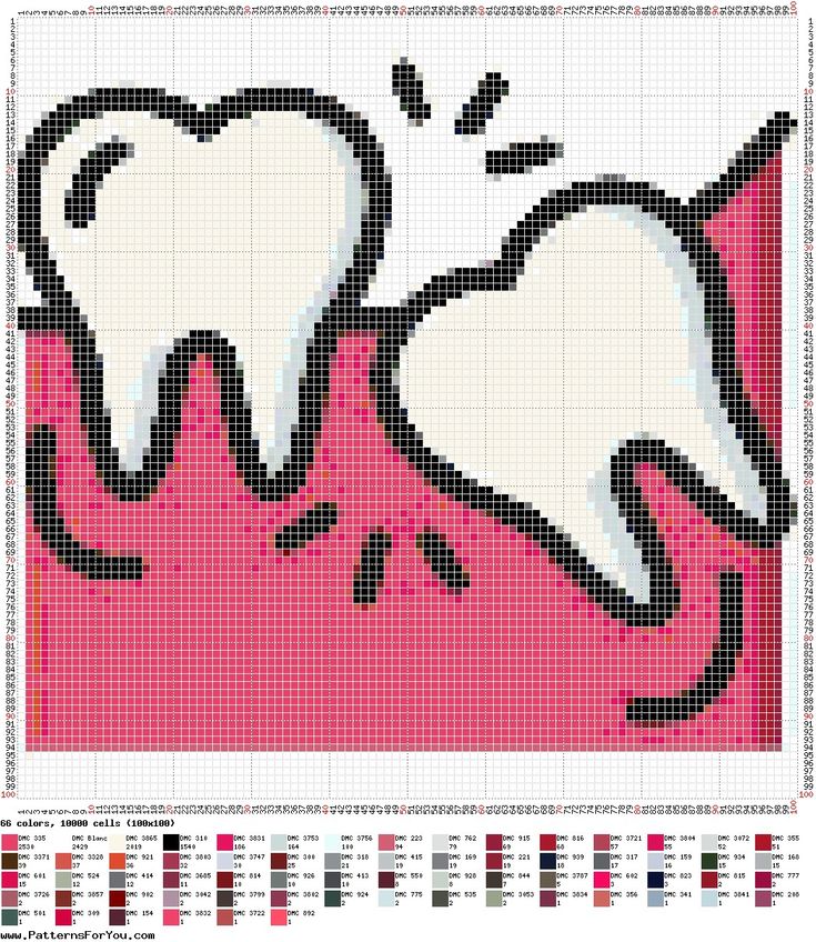 a cross stitch pattern with tooth shapes on it