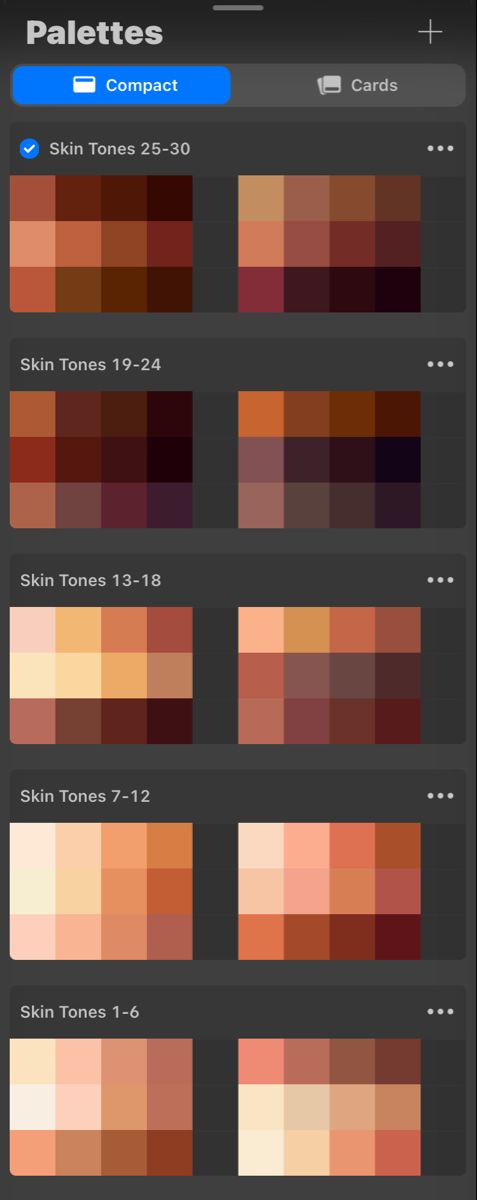 an iphone screen showing different shades of the same color scheme, and how to use them