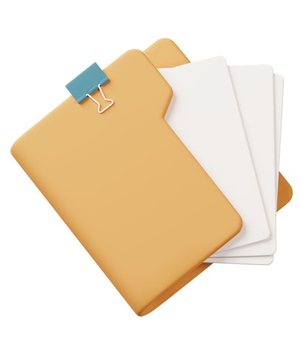 three folders with clipboards attached to them