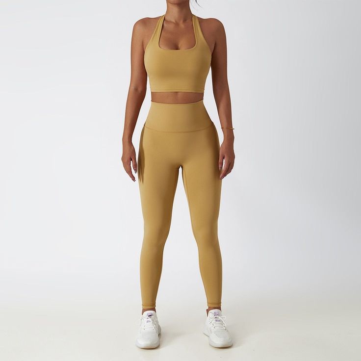 Shop 0 yellow bra set / S / China 2 Piece Yoga Suits Yoga Clothes Women High Waist Leggings Zipper Long Sleeves Gym Workout Fitness Clothes Set Running Sportswear Mademoiselle Home Decor Casual Seamless Sports Sets, High Stretch Solid Yoga Set, Solid Seamless Workout Sets, Yoga Sportswear Sets, Athleisure Yoga Set, Solid Color Yoga Sportswear Sets, Athleisure Seamless Yoga Sets, Seamless Athleisure Yoga Sets, Seamless Yoga Sets In Athleisure Style