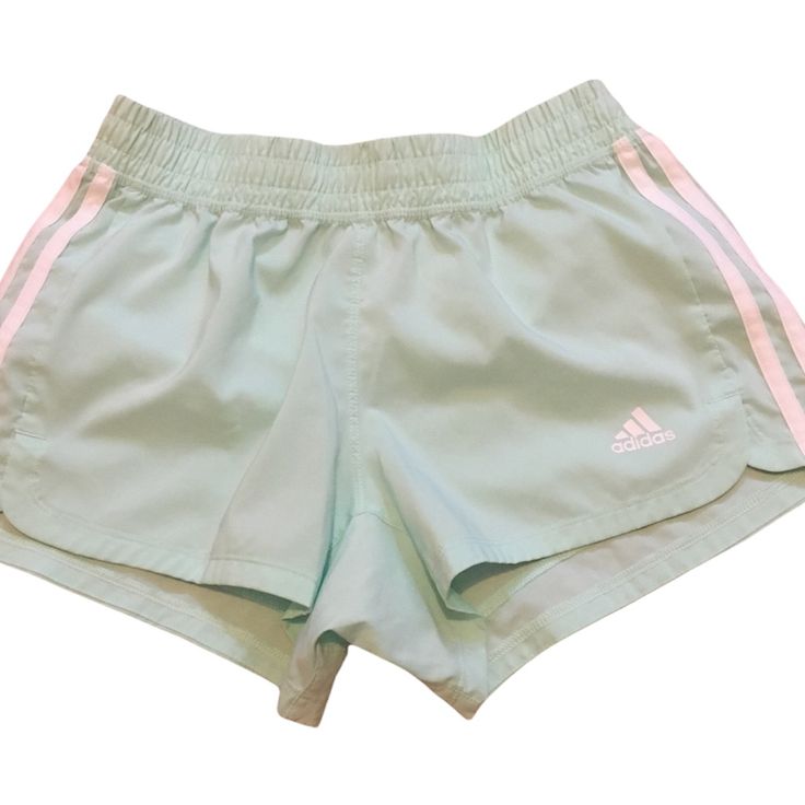 Preowned But Never Worn Sz Xs They Are Brighter Than Appear On Pictures About 3” Inseam Front Rise 8.5” Waistline Laying Flat ( Unstreched )12.5” *6 Adidas Summer Sportswear, Adidas Summer Sports Activewear, Adidas Athleisure Activewear For Summer, Green Athletic Shorts For Running In Spring, Spring Running Green Athletic Shorts, Adidas Summer Activewear Shorts, Adidas Summer Activewear For Training, Adidas Activewear For Spring Training, Adidas Summer Training Activewear