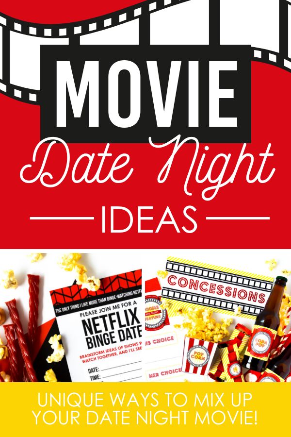 the movie date night idea with popcorn and movies