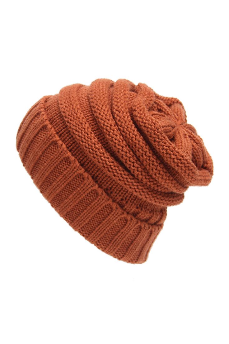 Solid Ruched Knitted Hat Knitted Hats, Hats, Knitting