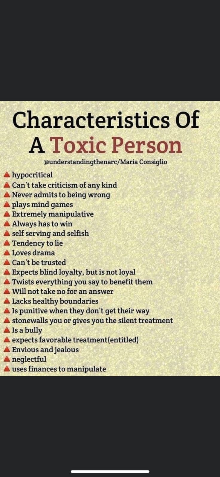 the characteristics of a toxic person