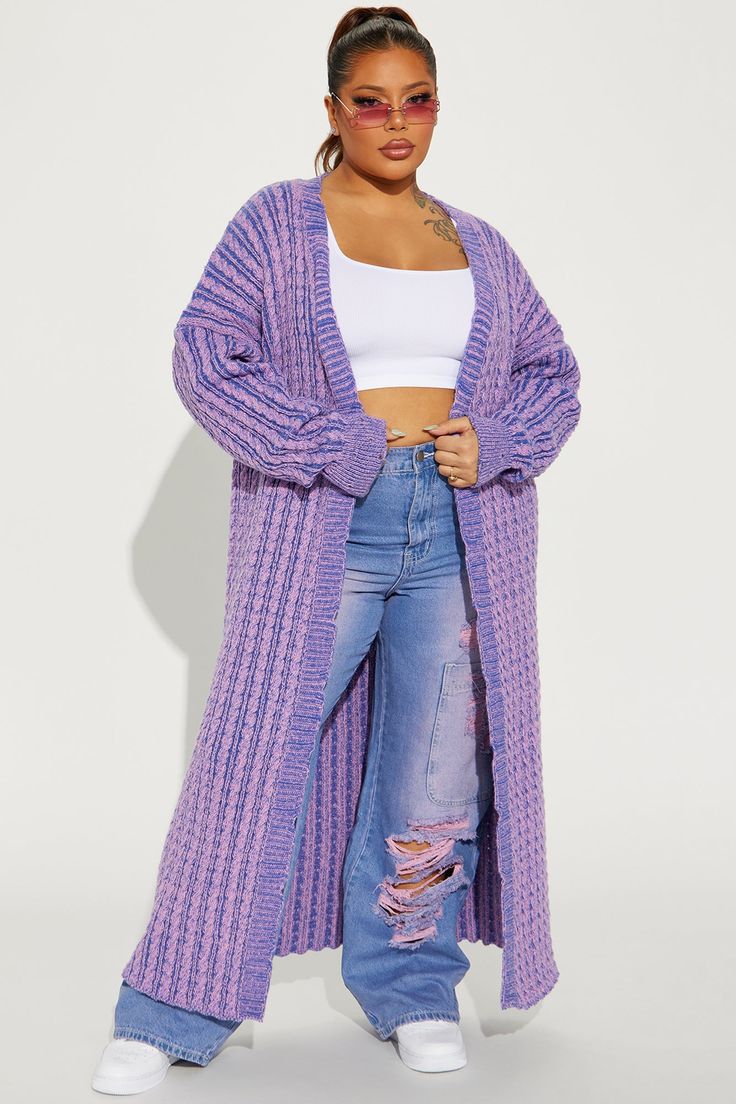 Available In Purple/combo And Mocha/combo. Cardigan Sweater Long Sleeve Open Front Distressed Long Washed Ribbed Hem Disclaimer: Due To The Specialized Wash & Distressing Process, Each Garment Is Unique. Self: 100% Polyester Imported | Street Chic Washed Long Cardigan in Purple size Small by Fashion Nova Long Cardigan Sweater, Women Street, Long Sweaters Cardigan, Cardigan Fashion, Street Chic, Long Cardigan, Cardigan Sweater, Mocha, Long Sleeve Sweater