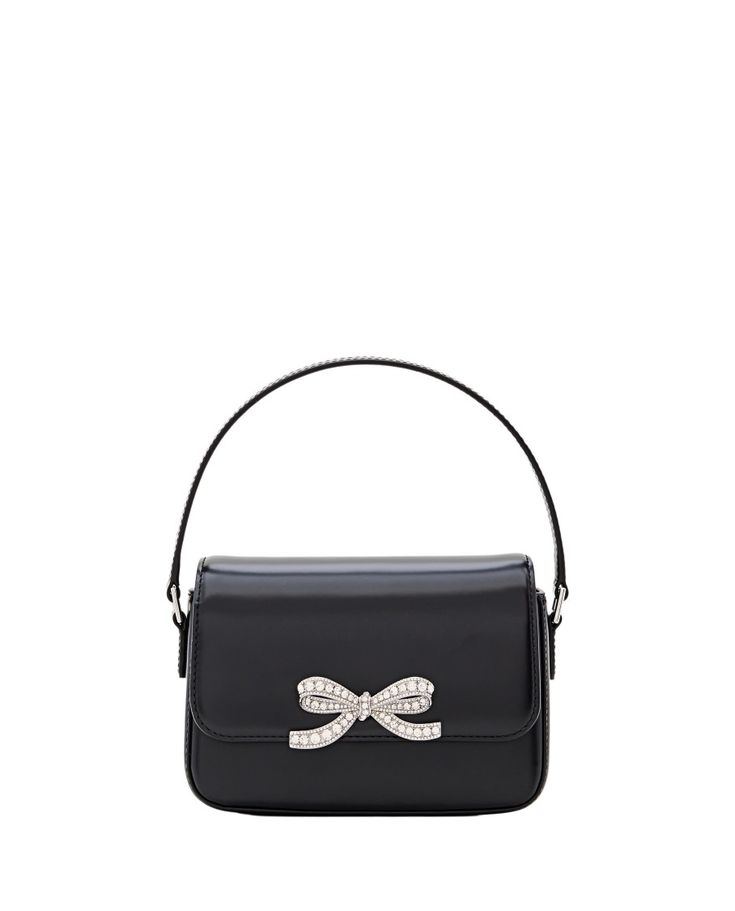 This Self-Portrait micro bag showcases a striking diamond bow on the front, secured with a magnetic flap closure. A removable shoulder chain enhances its versatility for different occasions.

- Magnetic flap closure  
- Removable shoulder chain  
- Diamond bow detail Luxury Shoulder Bag With Bow For Party, Formal Shoulder Bag With Detachable Bow, Luxury Party Shoulder Bag With Bow, Elegant Formal Shoulder Bag With Bow, Luxury Formal Shoulder Bag With Bow, Elegant Bag With Detachable Bow For Gift, Elegant Bag With Detachable Bow As Gift, Formal Rectangular Shoulder Bag With Detachable Bow, Formal Rectangular Shoulder Bag With Bow