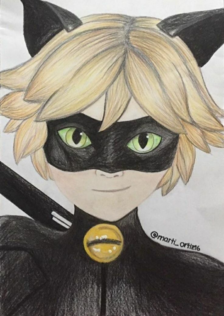 a drawing of a catwoman with green eyes