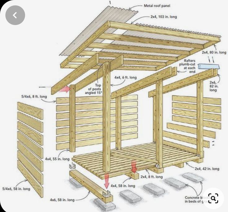 a wooden structure with instructions to build it and how to use it for the roof